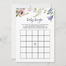 Wildflower Baby Shower Baby Bingo spelkaart Kaart