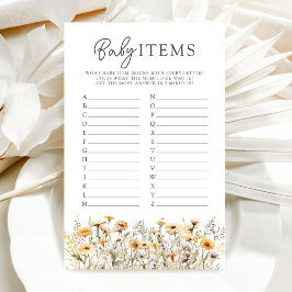 Wildflower Baby shower Baby Items spel