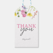 Wildflower Baby Shower Bedankje Cadeautag Cadeaulabel (Voorkant)
