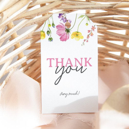 Wildflower Baby Shower Bedankje Cadeautag Cadeaulabel