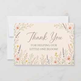 Wildflower baby shower bedankkaart