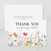 Wildflower Baby Shower Bedankkaart (Voorkant / Achterkant)