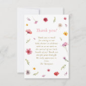 Wildflower Baby Shower Bedankkaart (Voorkant)