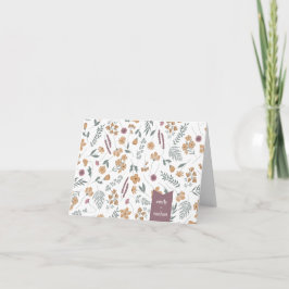 Wildflower Baby Shower Bedankkaart - Oranje