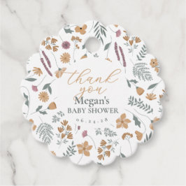 Wildflower Baby Shower Bedankkaartje - Oranje Bedankjes Labels