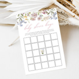 Wildflower Baby shower Bingo Bloemen Roze Meisje