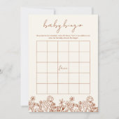 Wildflower Baby shower Bingo Boho Tuin Spel Kaart (Voorkant)