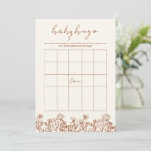 Wildflower Baby shower Bingo Boho Tuin Spel Kaart (Staand voorkant)