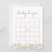 Wildflower Baby shower Bingo Boho Tuin Spel Kaart (Voorkant)