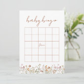 Wildflower Baby shower Bingo Boho Tuin Spel Kaart (Staand voorkant)
