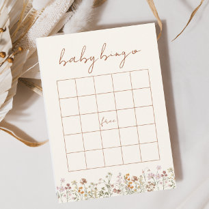 Wildflower Baby shower Bingo Boho Tuin Spel Kaart