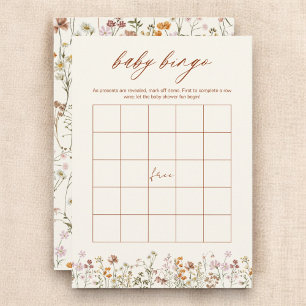 Wildflower Baby shower Bingo Boho Tuin Spel Kaart