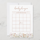 Wildflower Baby shower Bingo Boho Tuin Spel Kaart (Voorkant)