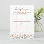 Wildflower Baby shower Bingo Boho Tuin Spel Kaart (Staand voorkant)