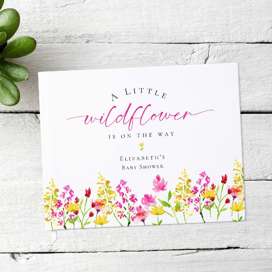 Wildflower Baby shower Bloemen Floral Custom Gastenboek