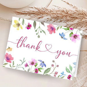 Wildflower Baby Shower Bloemige Vouw Bedankt Kaart