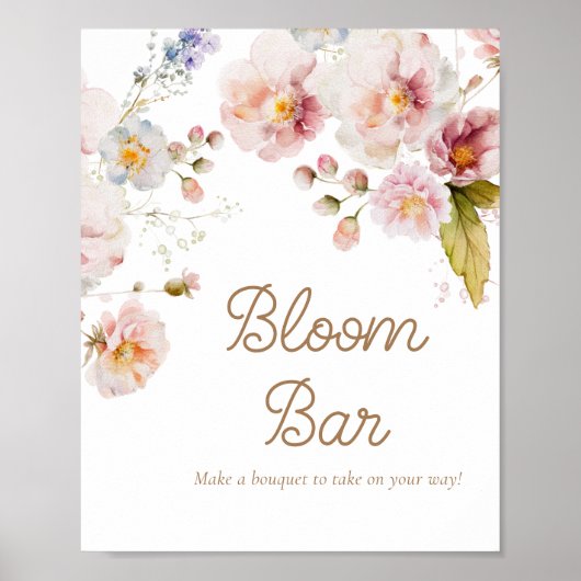 Wildflower Baby Shower Bloom Bar Poster (Voorkant)