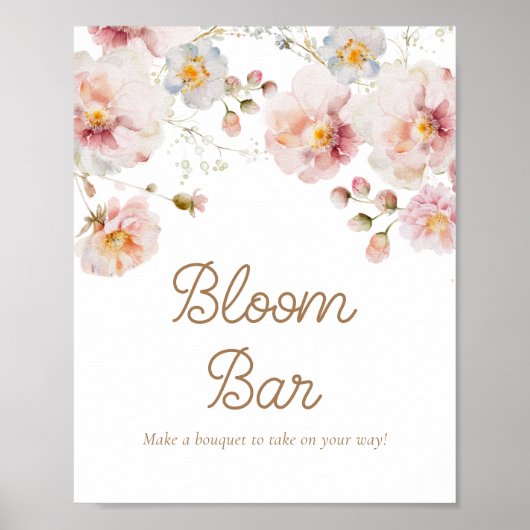 Wildflower Baby Shower Bloom Bar Poster (Voorkant)