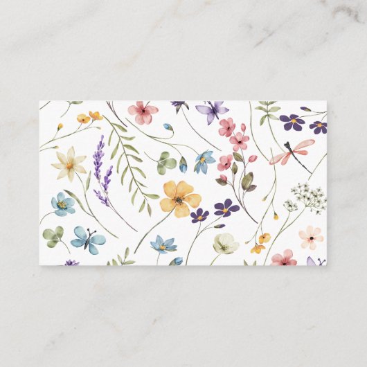 Wildflower Baby shower Boekaanvraag Baby in Bloom Informatiekaartje (Achterkant)