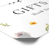 Wildflower Baby shower Boeken en geschenken Poster (Hoek)