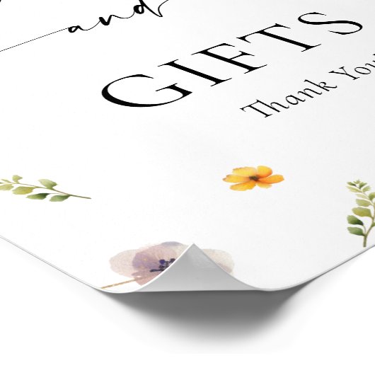 Wildflower Baby shower Boeken en geschenken Poster (Hoek)