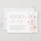 Wildflower Baby shower Boeken voor baby kaart (Voorkant)