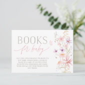 Wildflower Baby shower Boeken voor baby kaart (Staand voorkant)