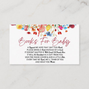 Wildflower Baby shower boeken voor Baby Kaart