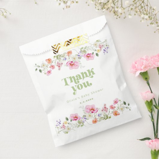 Wildflower baby shower dank u bedankzakje (Gezegeld)