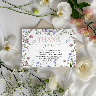 Wildflower Baby Shower Dankjewel Informatiekaartje