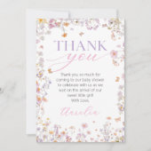 Wildflower Baby Shower Dankkaart Bedankkaart (Voorkant)