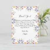 Wildflower Baby Shower Dankkaart Kaart (Staand voorkant)