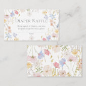 Wildflower Baby Shower Diaper Raffle Insert Informatiekaartje (Voorkant / Achterkant)