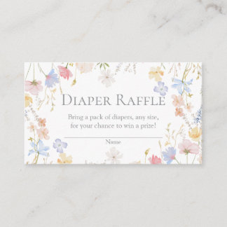 Wildflower Baby Shower Diaper Raffle Insert Informatiekaartje