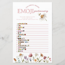 Wildflower Baby shower Emoji Pictionary Game
