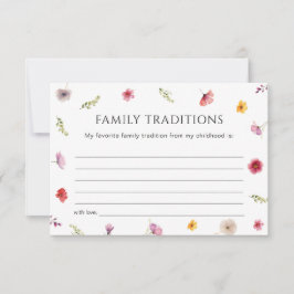 Wildflower Baby shower Familie Tradities Kaart