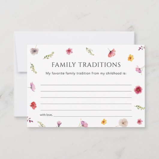 Wildflower Baby shower Familie Tradities Kaart (Voorkant)