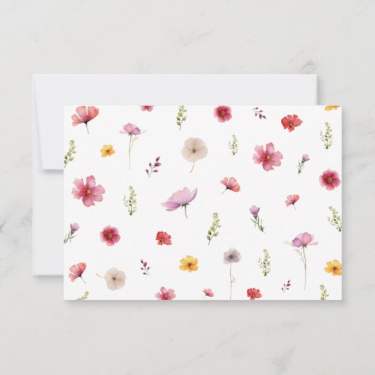 Wildflower Baby shower Familie Tradities Kaart (Achterkant)