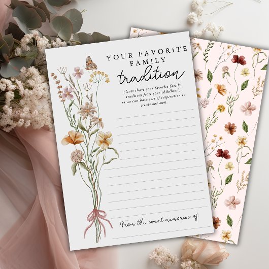 Wildflower Baby shower Familie Tradities Kaart