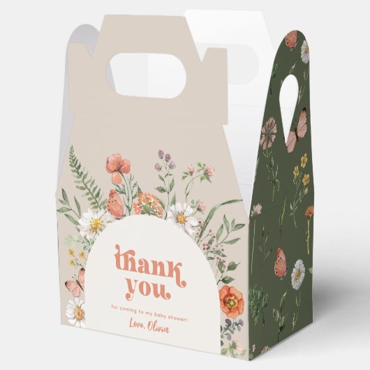 Wildflower Baby shower Favor Boxes Bedankdoosjes (Geopend)
