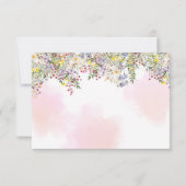 Wildflower Baby shower Flat Bedankt Card (Achterkant)