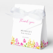 Wildflower Baby shower Floral Custom Favor Box Bedankdoosjes (Voorkant Zijde)