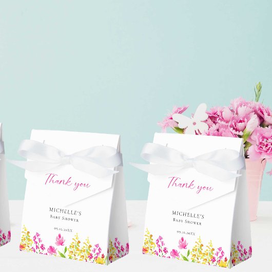 Wildflower Baby shower Floral Custom Favor Box Bedankdoosjes