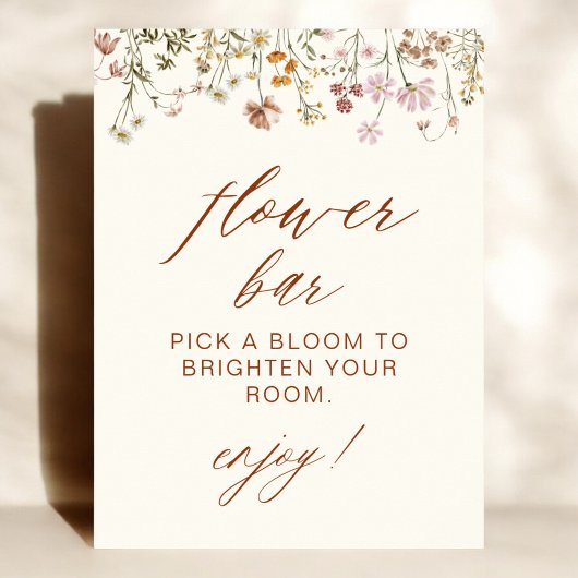 Wildflower Baby shower Flower Bar Poster