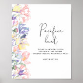 Wildflower baby shower Fopspeen jacht spel Poster (Voorkant)