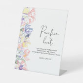 Wildflower baby shower Fopspeen jacht spel Reclamebord Met Voetstuk (Voorkant)