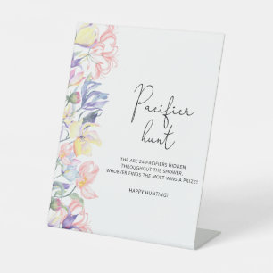 Wildflower baby shower Fopspeen jacht spel Reclamebord Met Voetstuk