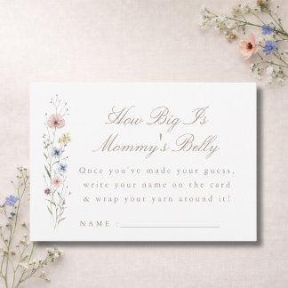 Wildflower Baby Shower Game Mommy's Belly Card Bedankkaart
