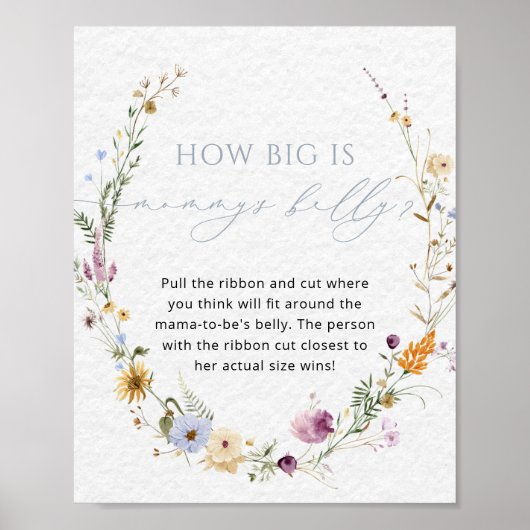 Wildflower Baby shower Game Poster (Voorkant)