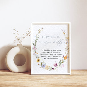 Wildflower Baby shower Game Poster